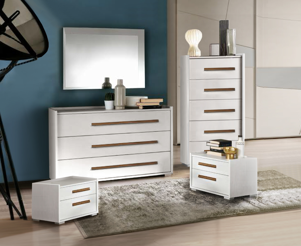 Set completo zona notte Noce bianco e Noce naturale