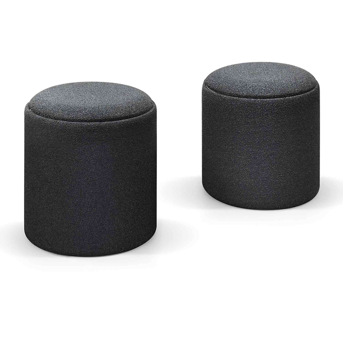 coppia pouf grigi in tessuto moderni