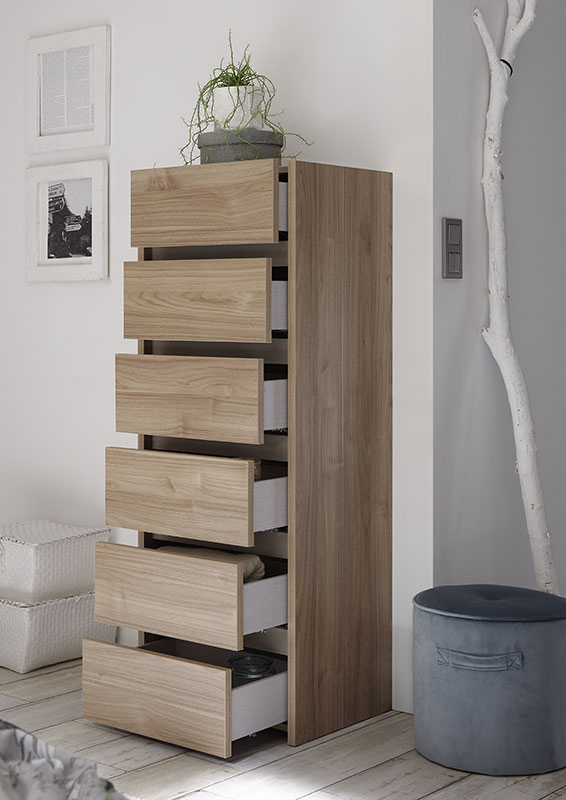 Camere matrimoniale moderna conveniente, finitura Noce Chiaro e Argilla