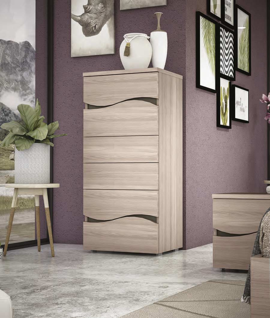 Camera da letto completa, finitura Olmo Perla, Made in Italy