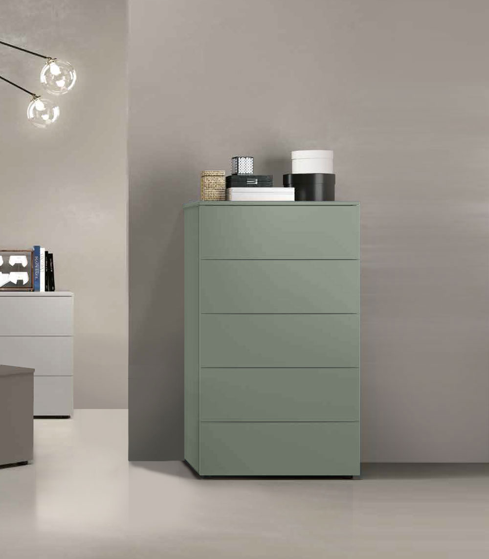 Settimino, Comodone moderno a 5 cassetti in finitura Agave