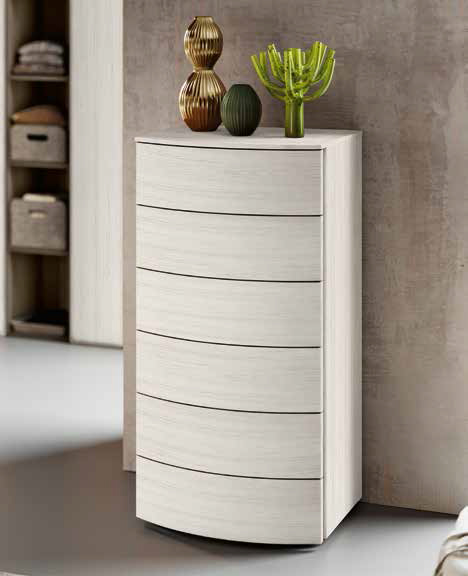 Settimino 6 cassetti,  finitura Bianco altea