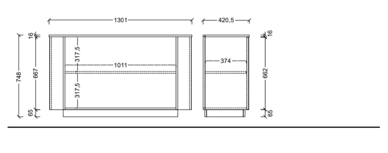 Soggiorno composto di madia e porta TV in finitura Rovere Lindberg