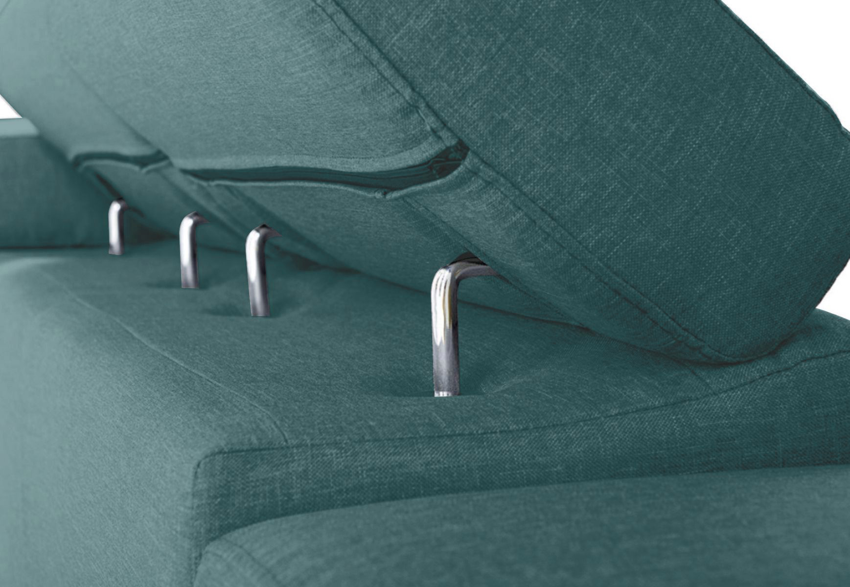 Divano moderno trasformabile Pilatus, divano letto Verde Smeraldo, made in Italy