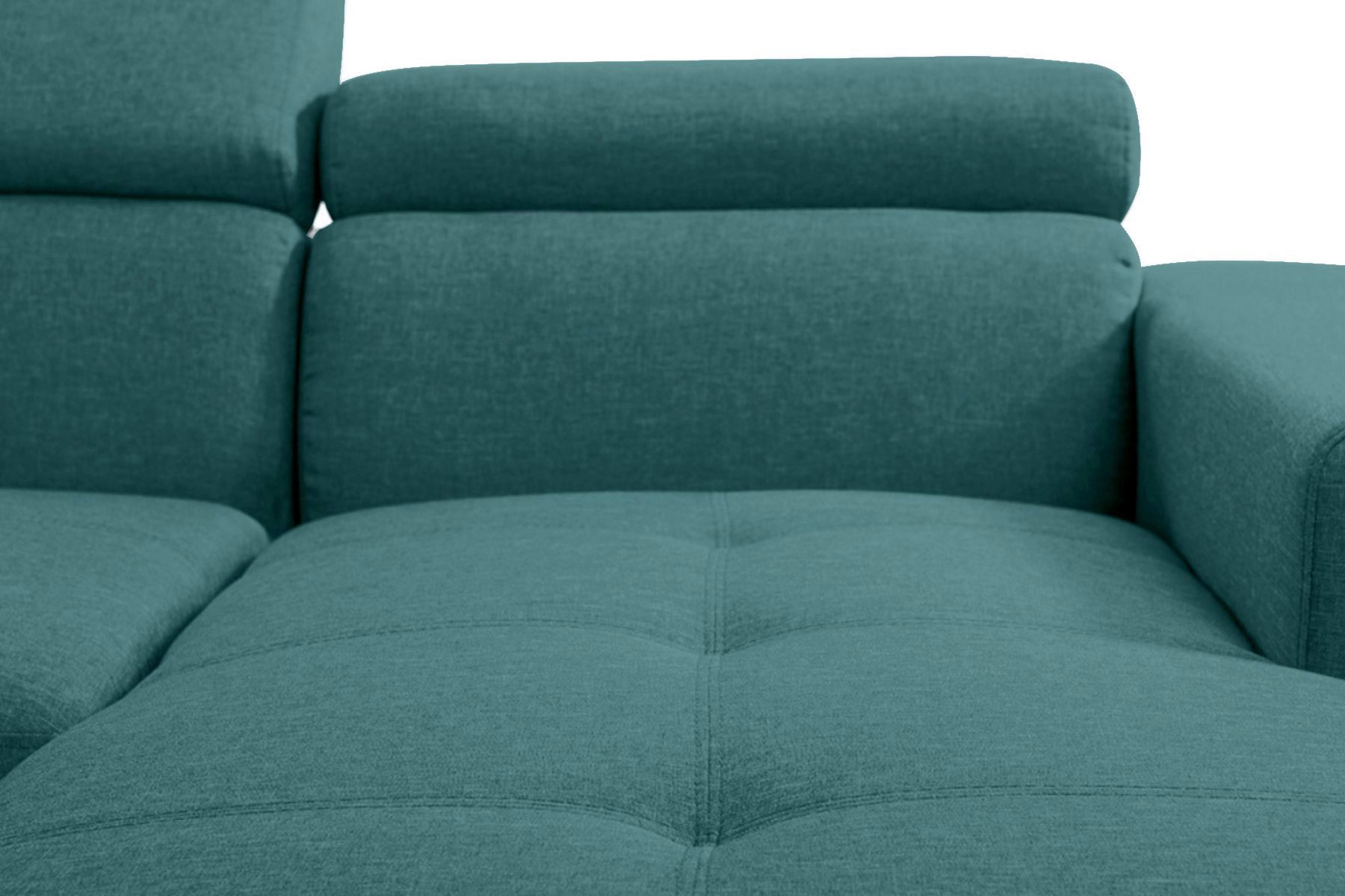 Divano moderno trasformabile Pilatus, divano letto Verde Smeraldo, made in Italy