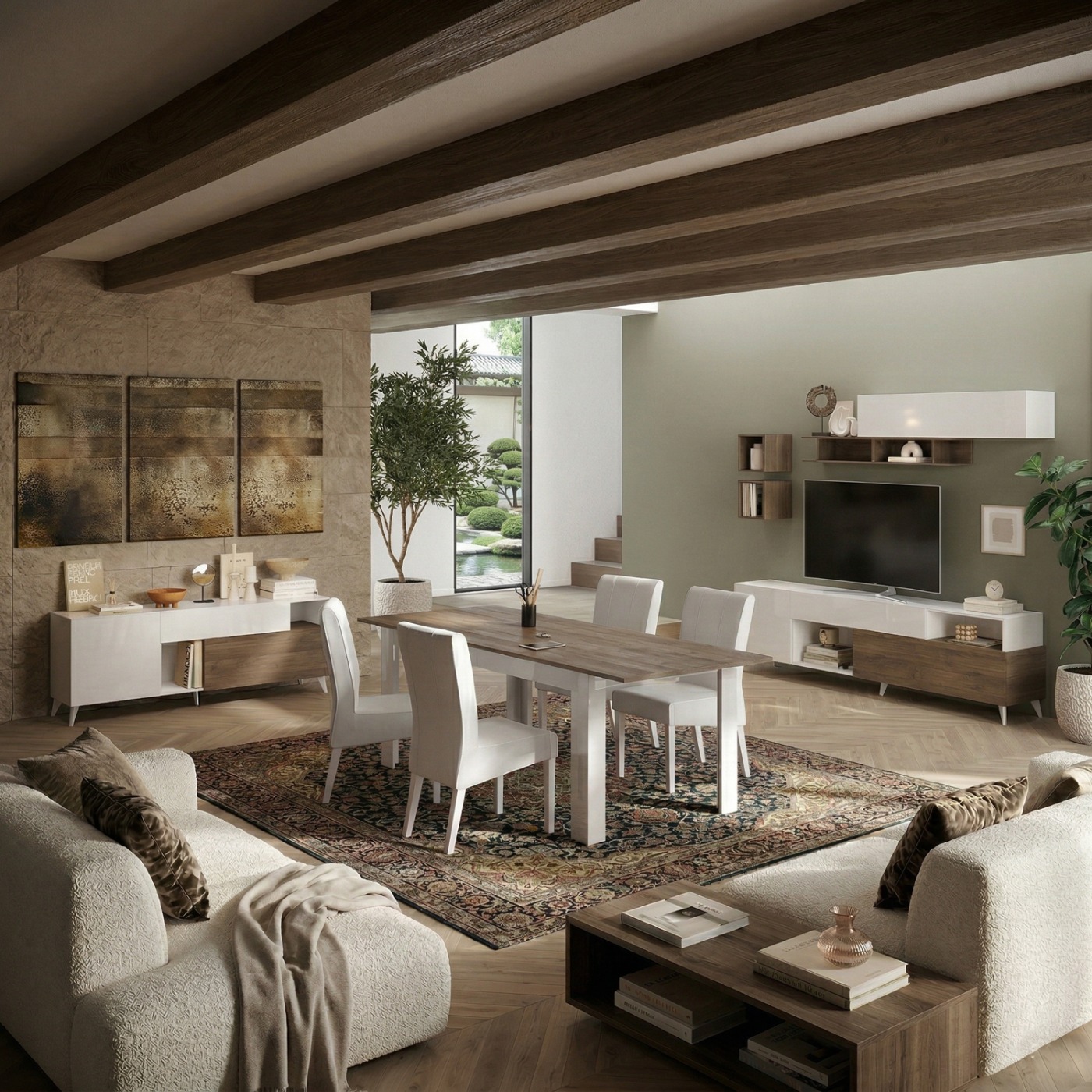 soggiorno moderno bianco e mercure