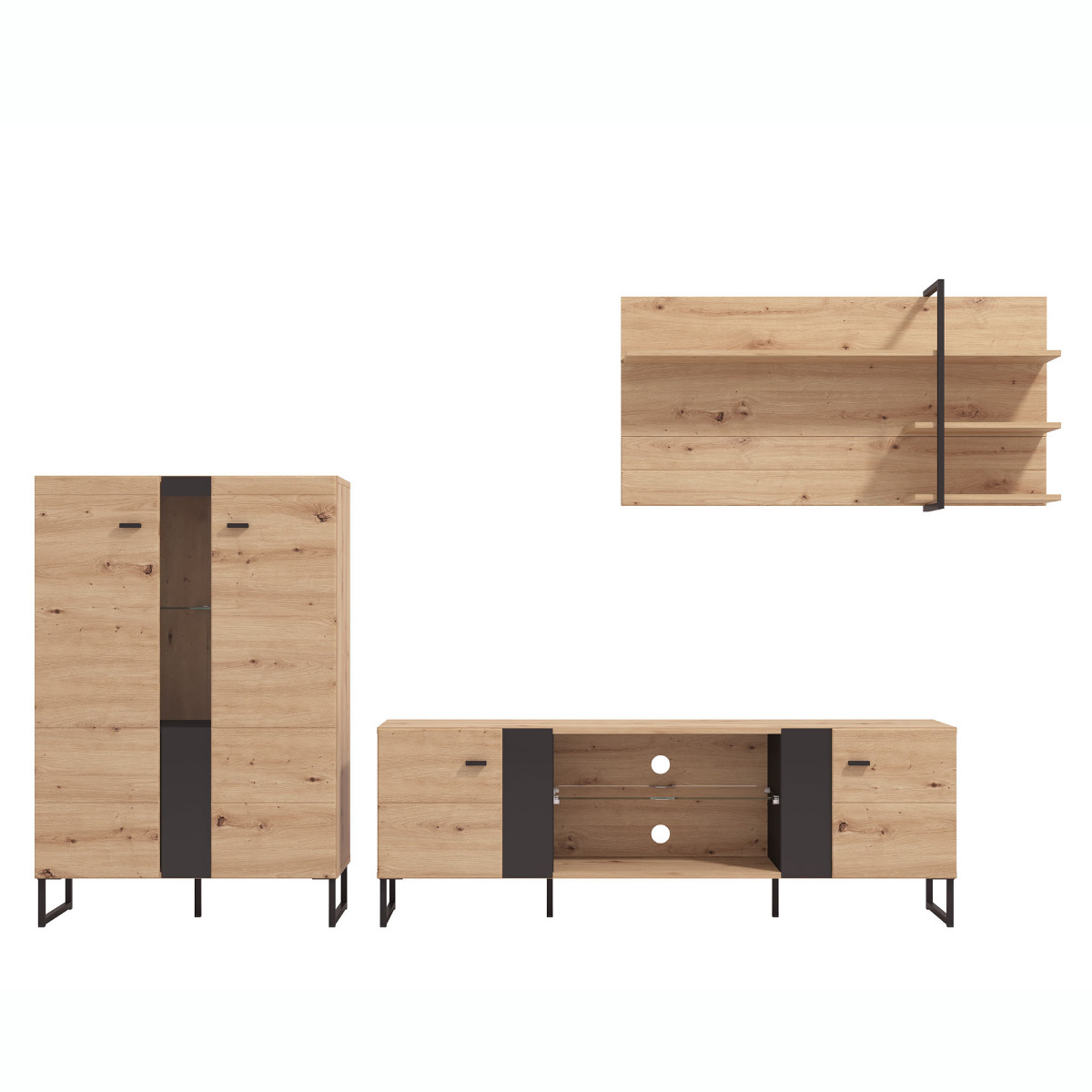 parete attrezzata in stile industriale