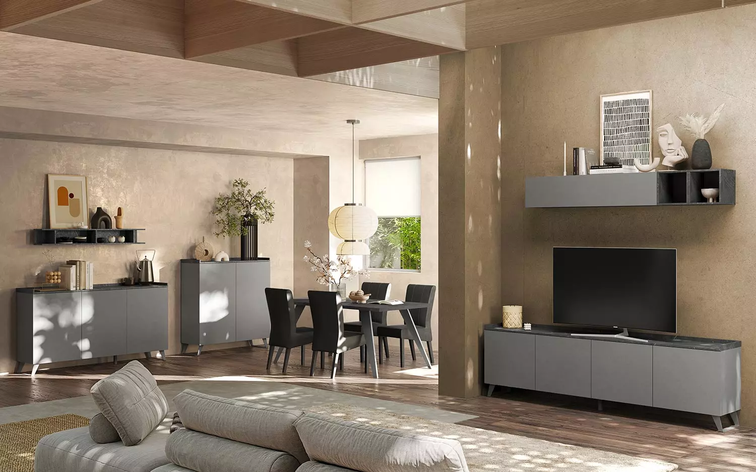 mobile tv ardesia con piedi