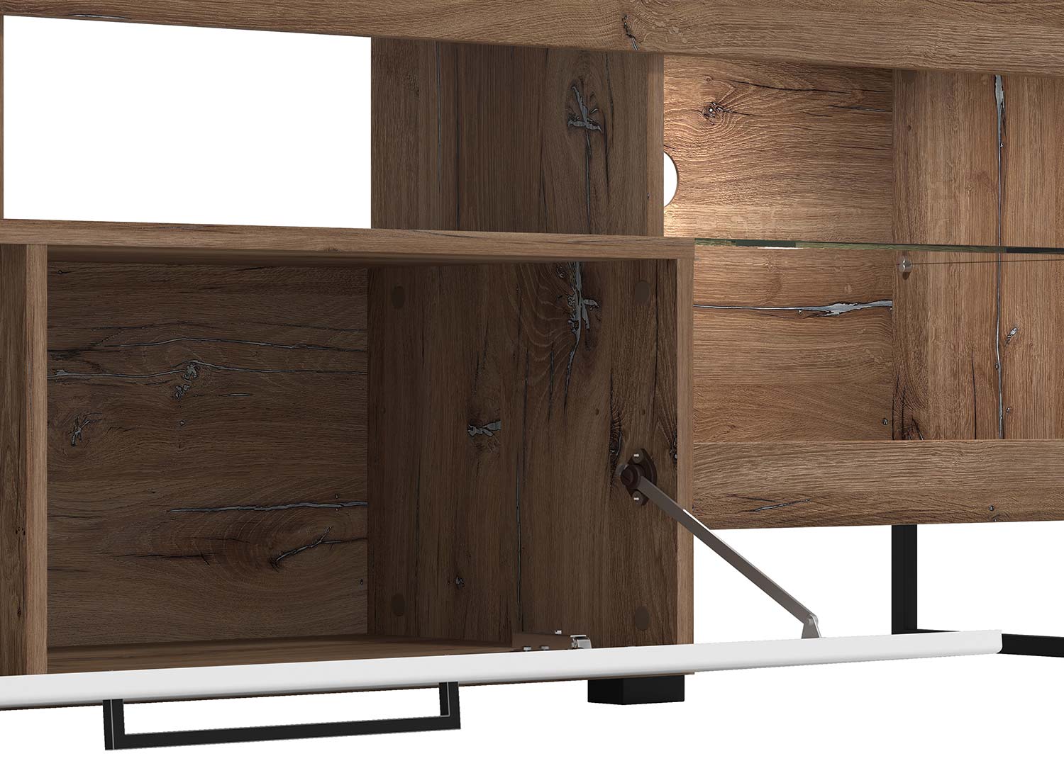 soggiorno contemporaneo con vetrina e porta tv