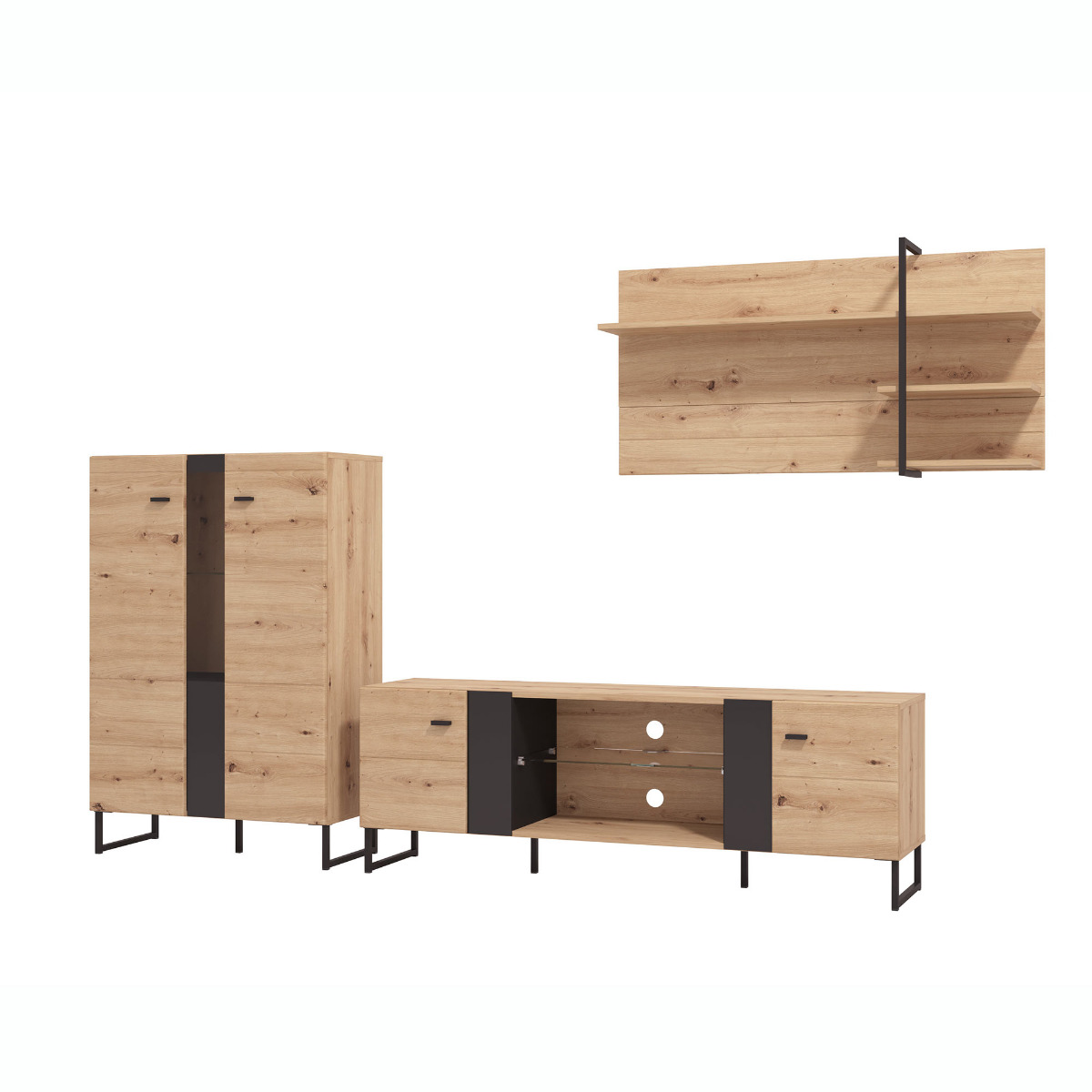 parete attrezzata in stile industriale