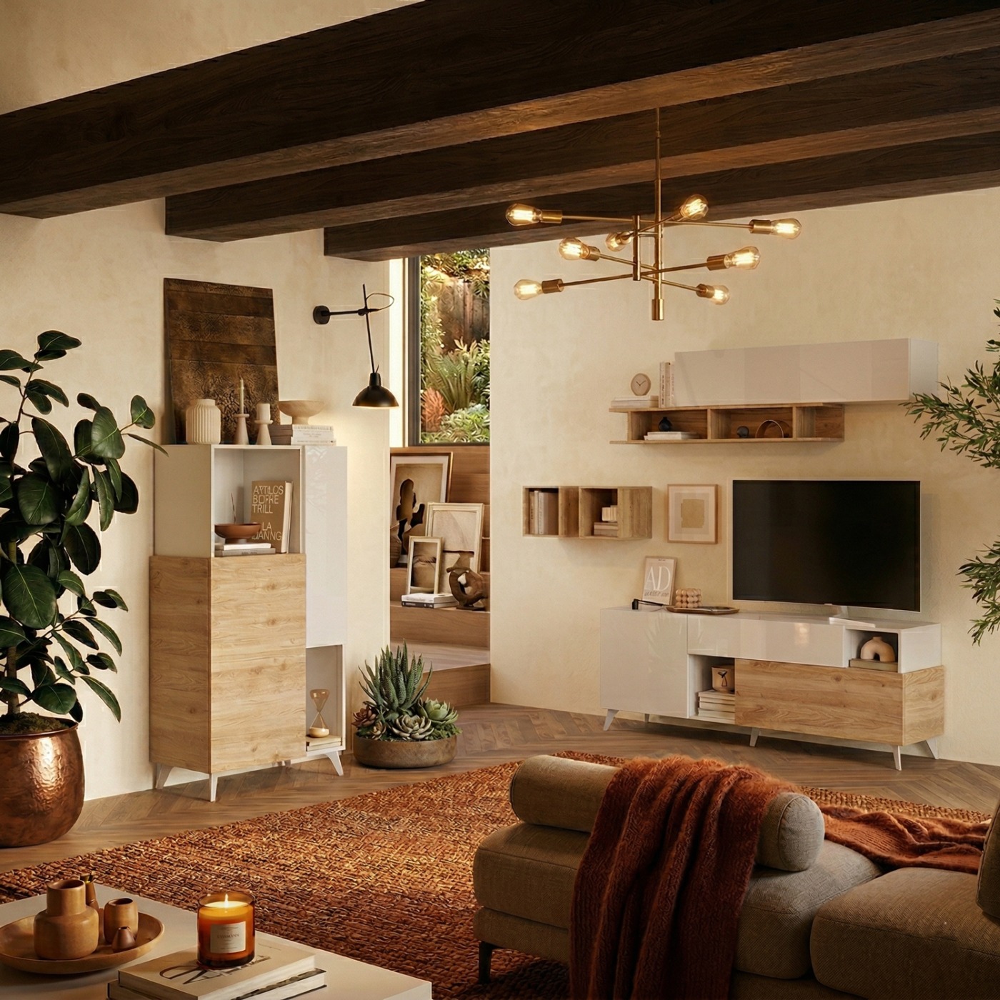 soggiorno con madia alta