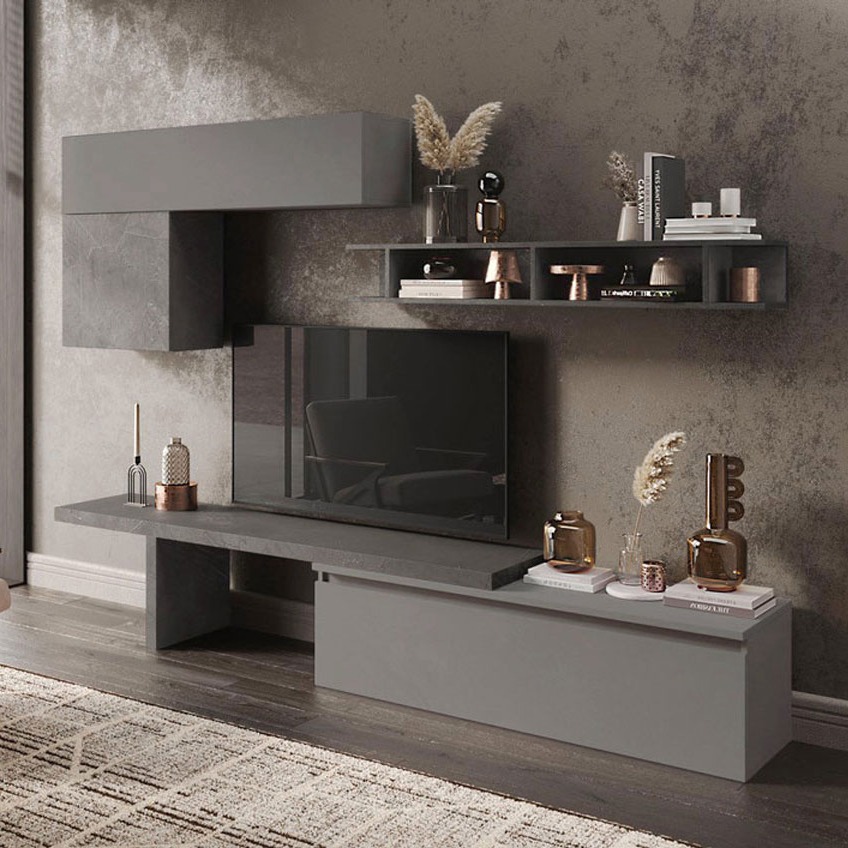 Parete TV Ardesia e Piombo