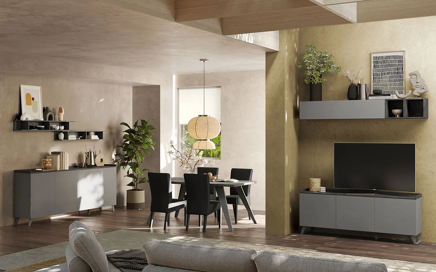 soggiorn ardesia e piombo moderno