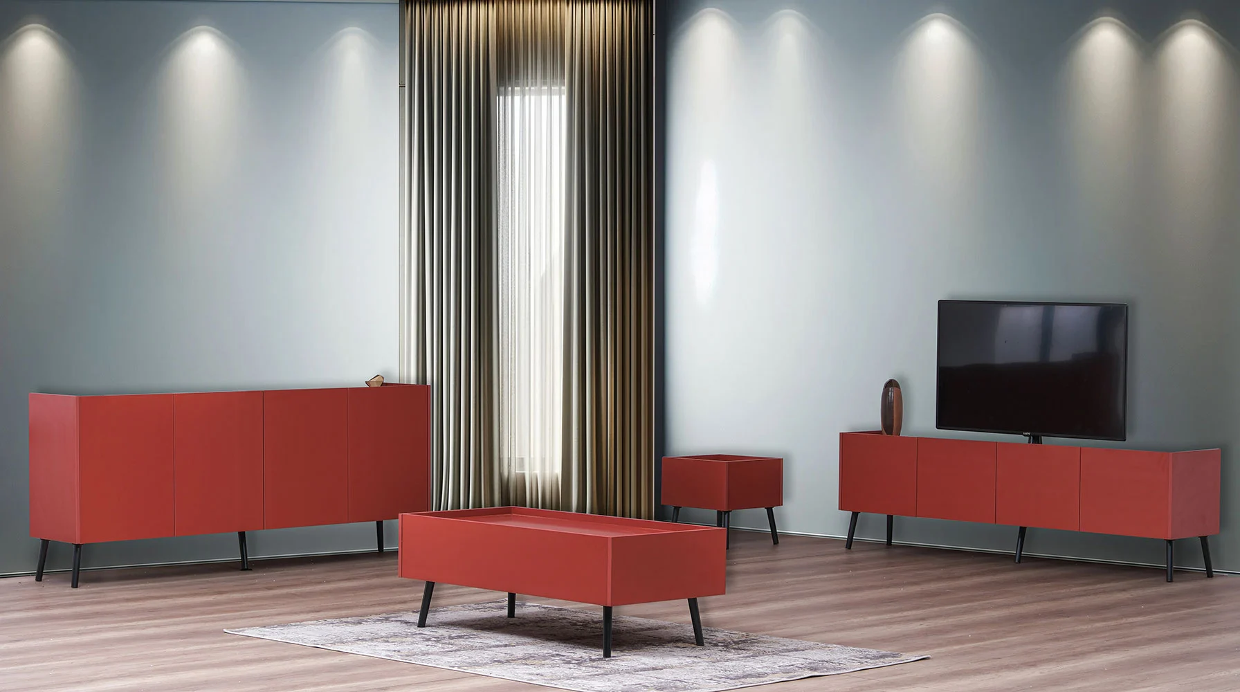 tavolino salotto rosso