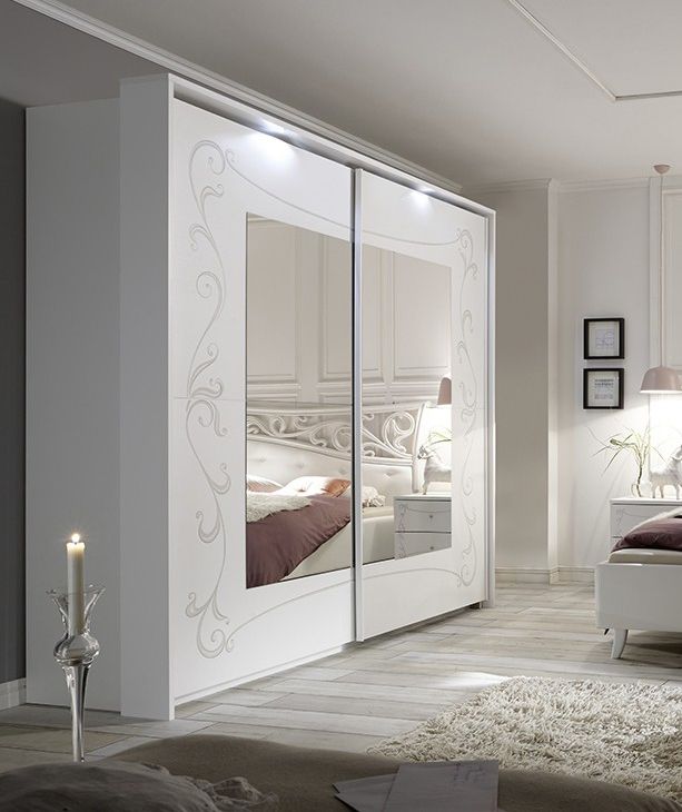 Offerta Armadio moderno bianco avatar con serigrafia floreale e 2 ante scorrevoli