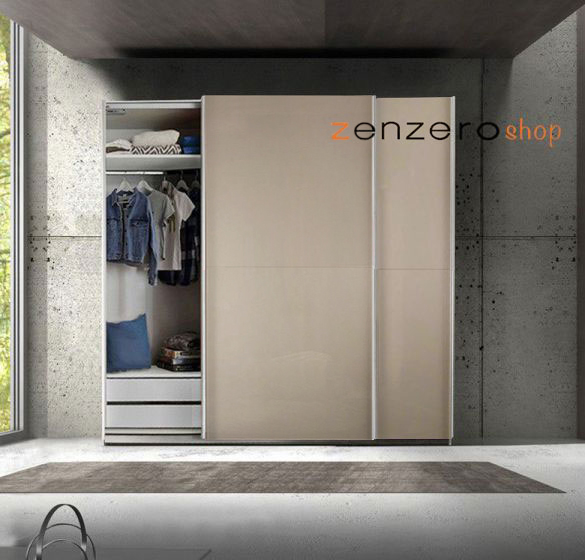 Armadio scorrevole Corda Laccato Lucido L.179 H.210