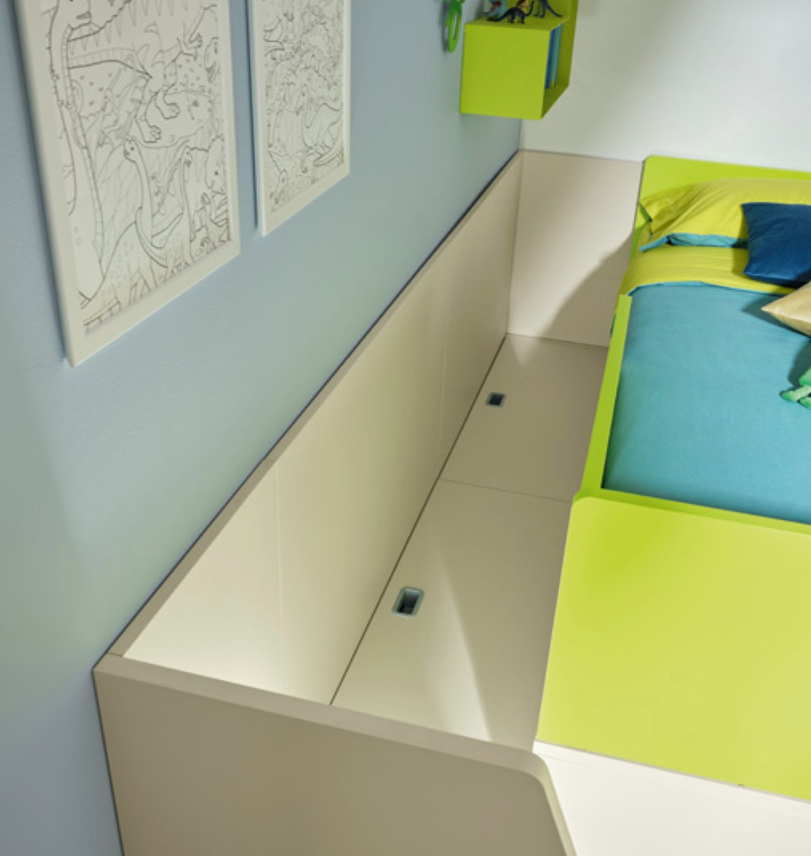 Letto a soppalco con passerella e armadio, Moretti Compact KC512