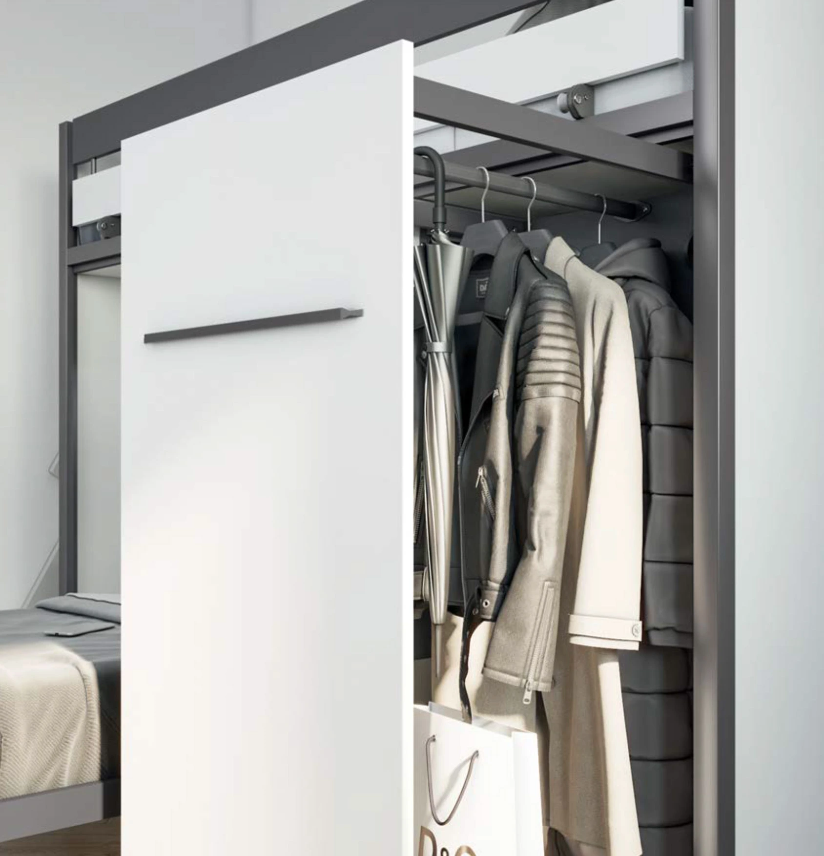 letto soppalco bianco luce