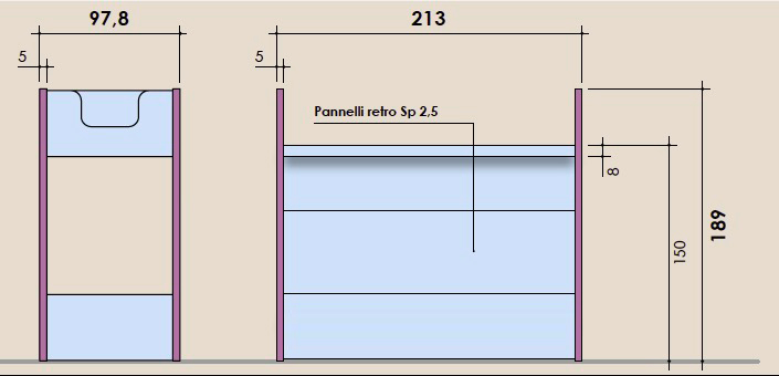 Letto soppalco per camerette, finitura Ciliegio bianco e Albicocca
