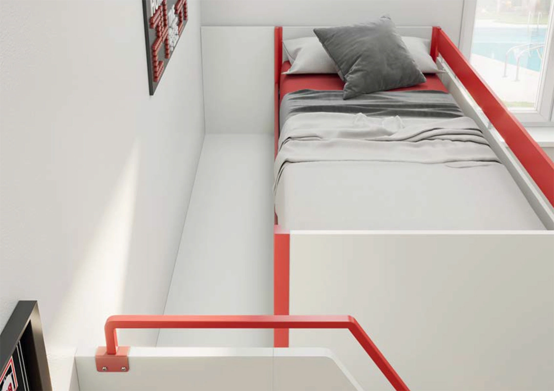 soppalco rosso con passerella