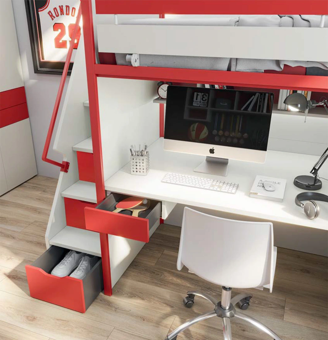 soppalco rosso con passerella