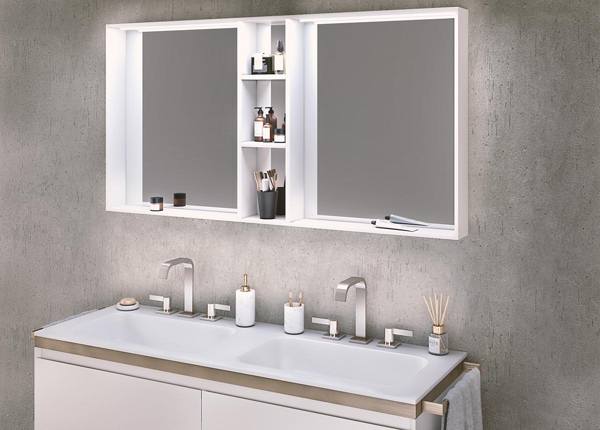 Mobile con lavabo integrato Bianco opaco, sospeso