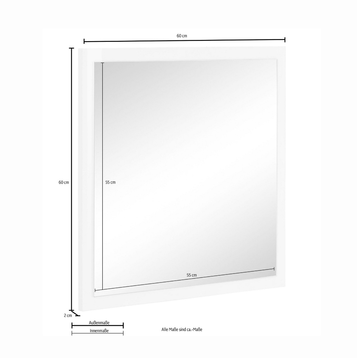 specchiera quadrata bianca