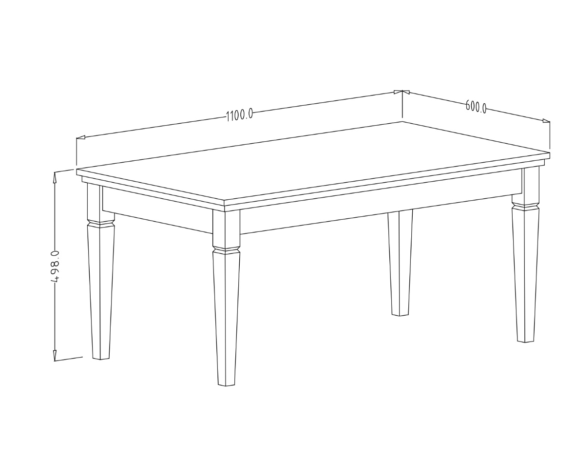 Elegante tavolino basso da salotto, finitura bianco frassinato e rovere 
