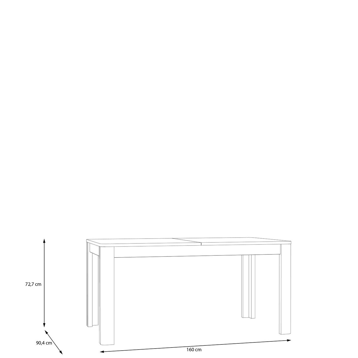 Tavolo da soggiorno, finitura Sabbia, L.160 H.73 P.91