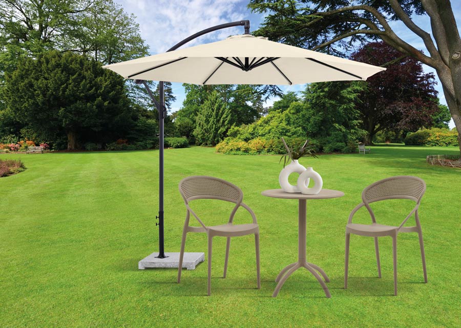 Tavolino rotondo 60 x 60 da esterno, color tortora