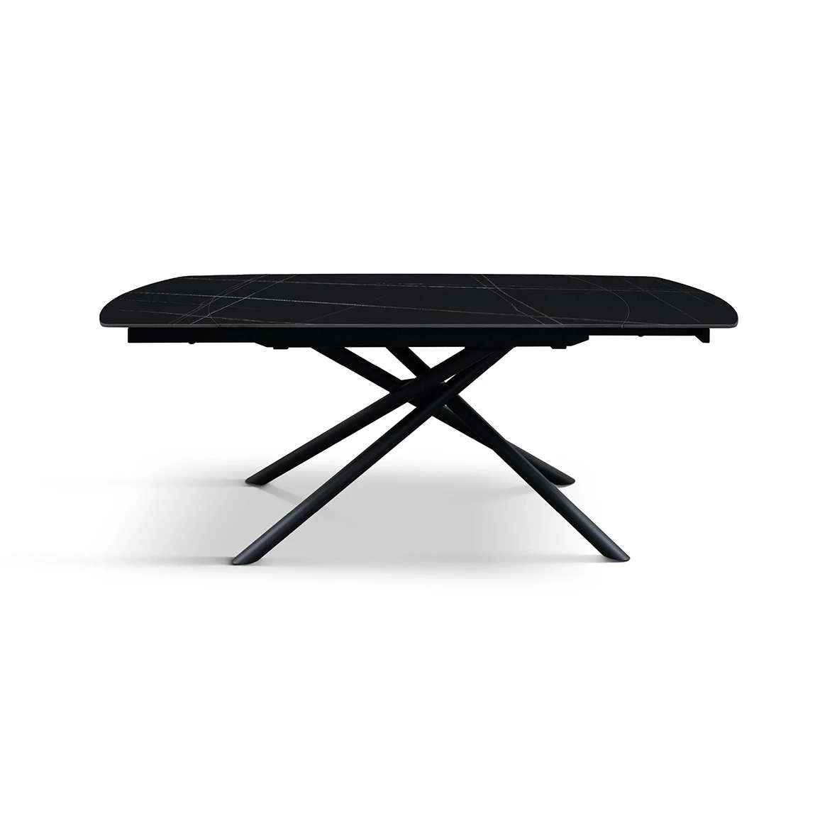 Tavolo con 2 allunghe da 30 cm, finitura Marmo Nero 