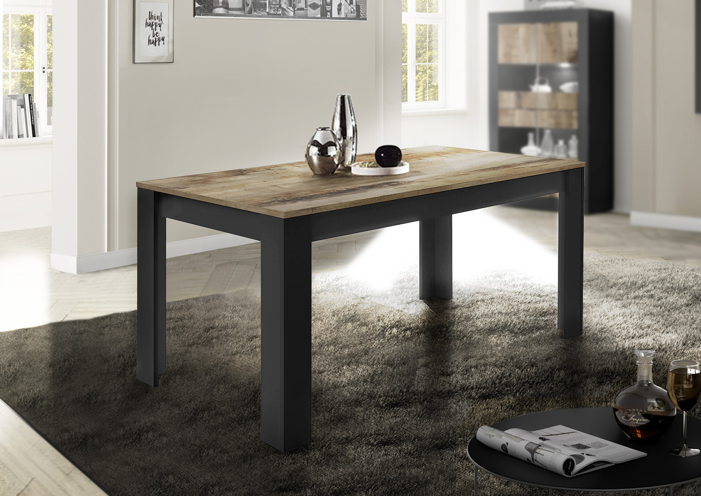 Tavolo Moderno L. 180 Nero e Pero