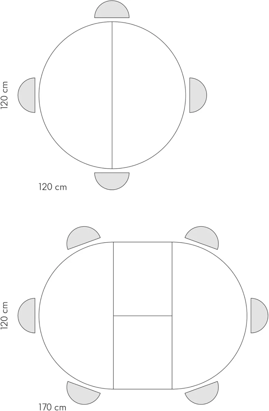 Tavolo con 2 allunghe da 40 cm