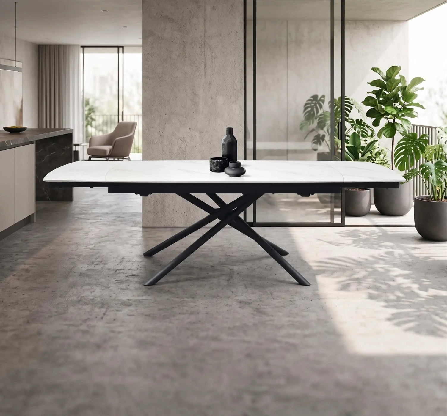 Tavolo in ceramica finitura Bianco