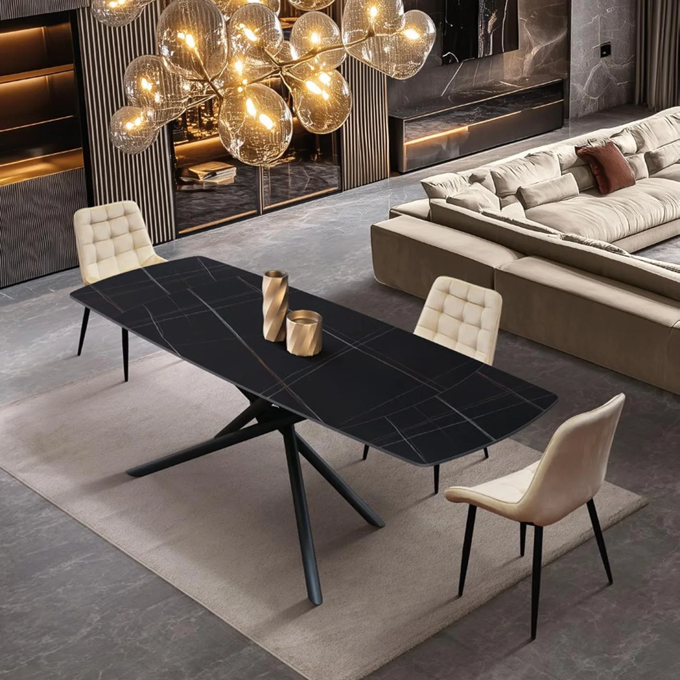 Tavolo allungabile in ceramica opaco