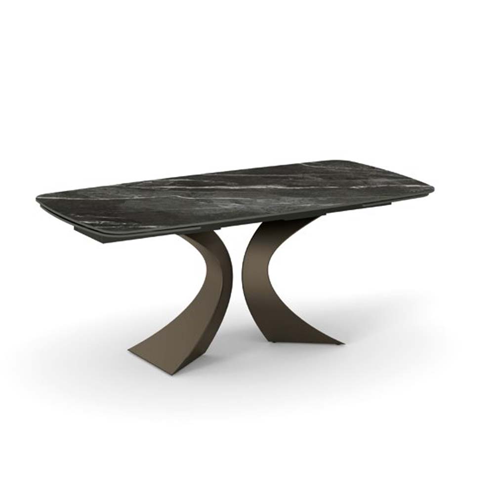 Tavolo finitura Marmo Nero con gambe Bronzo 