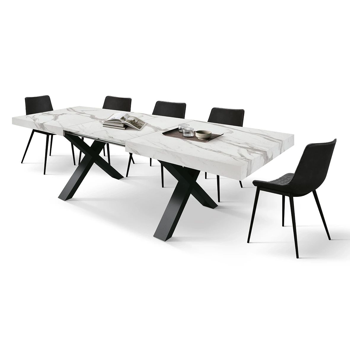 Tavolo con 2 allunghe da 40 cm