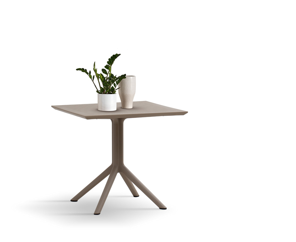 Tavolino quadrato 80 x 80 da esterno, color tortora