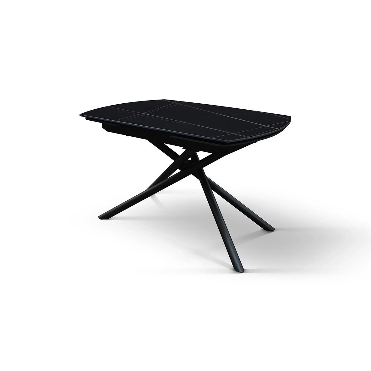 Tavolo con 2 allunghe da 30 cm, finitura Marmo Nero 