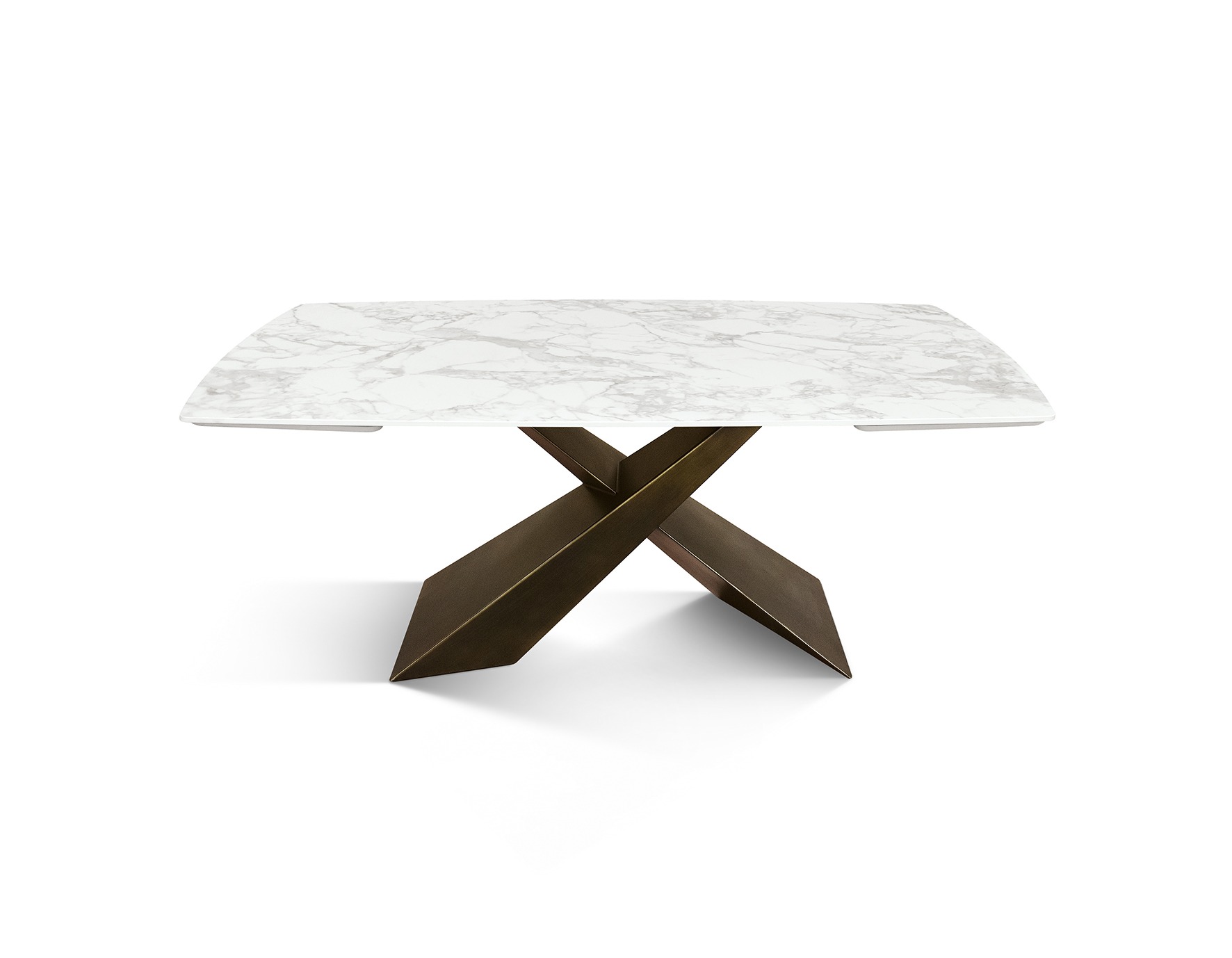 tavolo con gamba bronzo e piano in ceramica