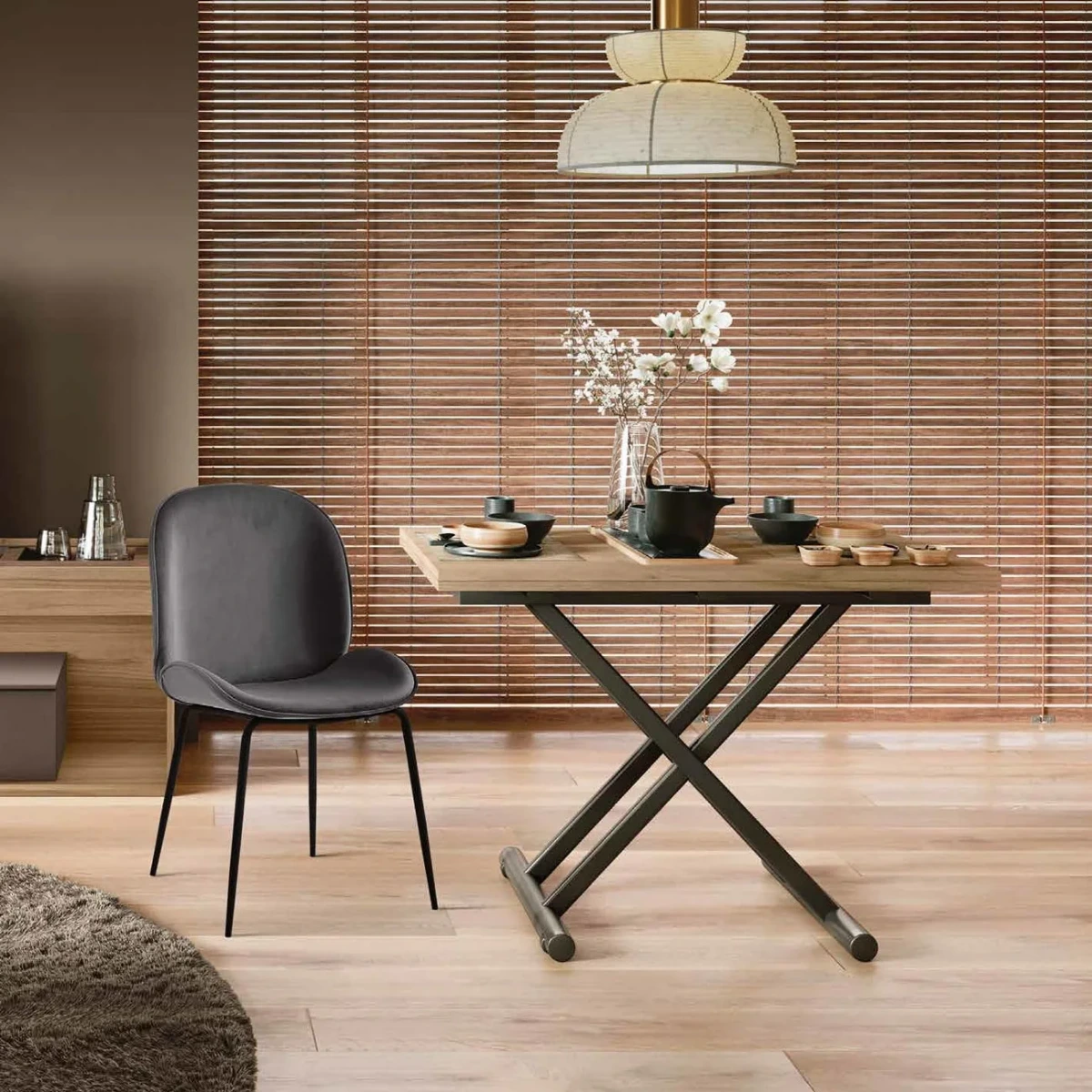 tavolo moderno noce biondo