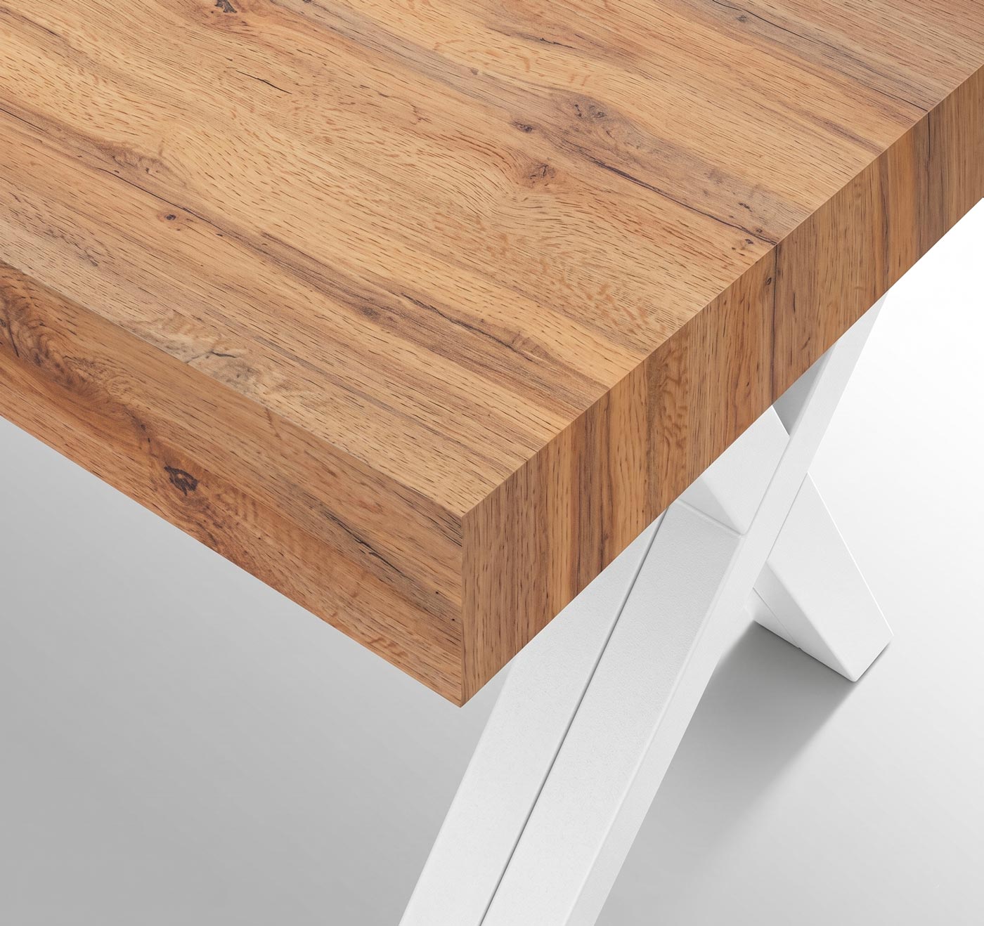 Tavolo consolle colore Rovere rustico e Bianco