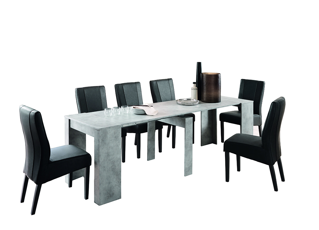 Consolle allungabile Made in Italy, Beton L. 252 cm