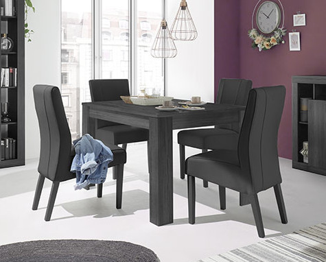 Tavolo moderno, Nero Frassinato, Made in Italy