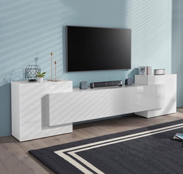 Offerta mobile tv bianco lucido con ante e ribalta