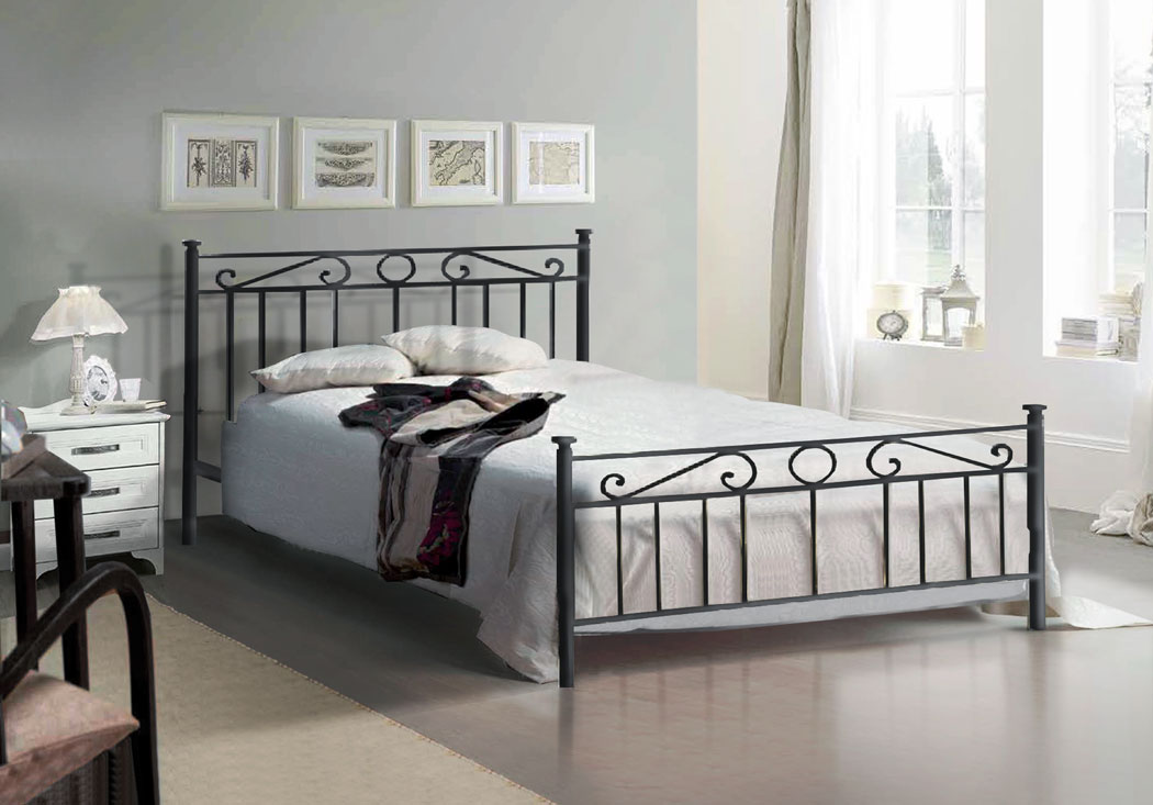 Letti matrimoniali ferro battuto, Grigio titanio