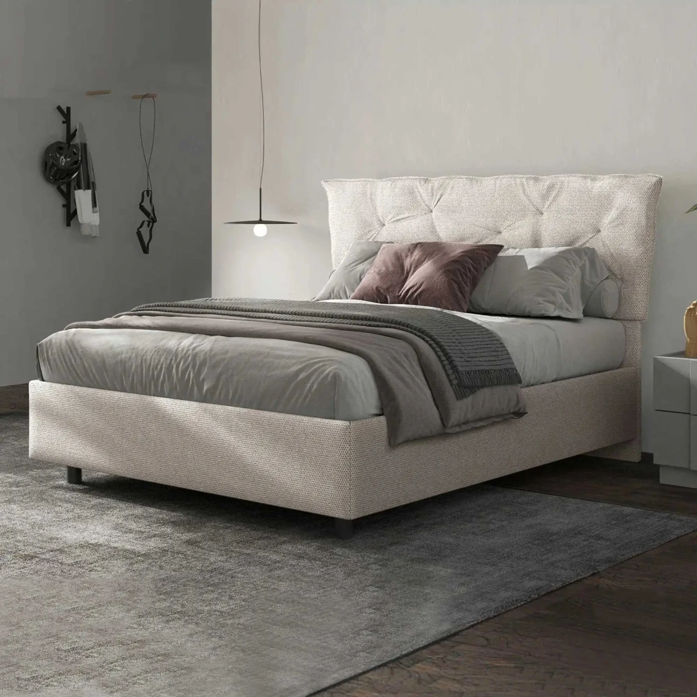 letto matrimoniale  colore ghiaccio 