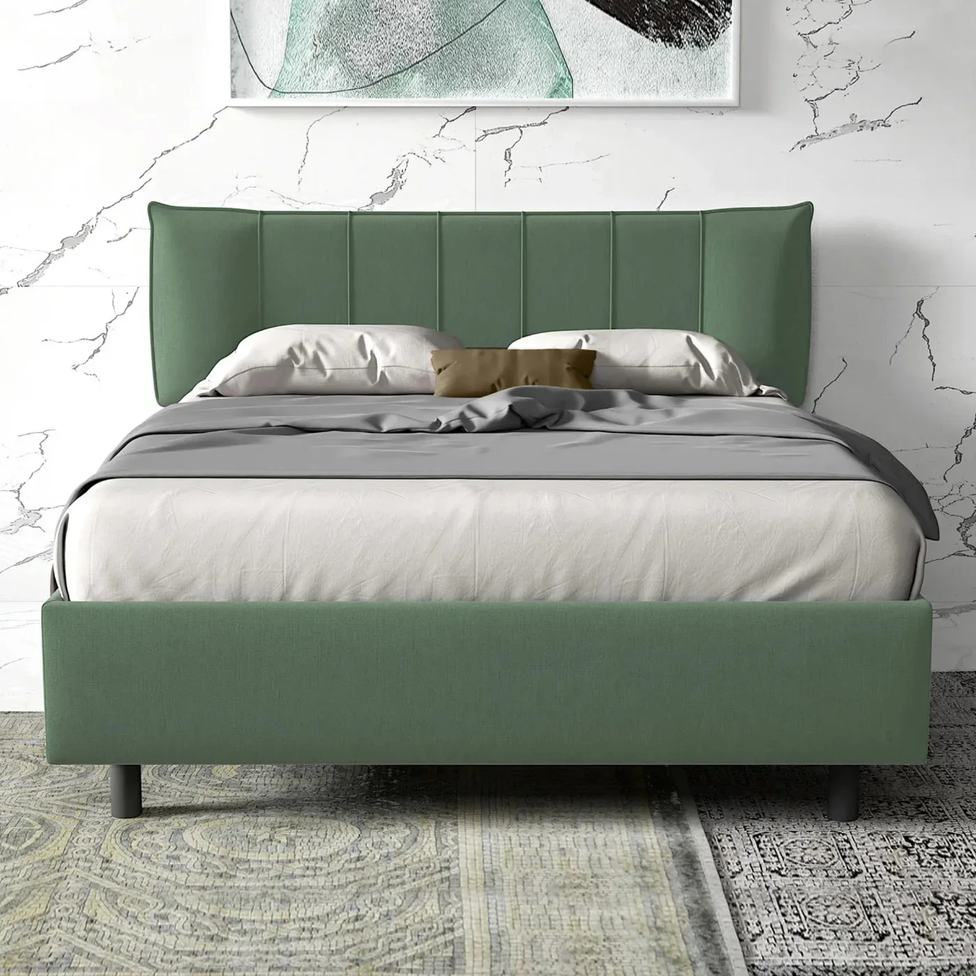 letto verde matrimoniale