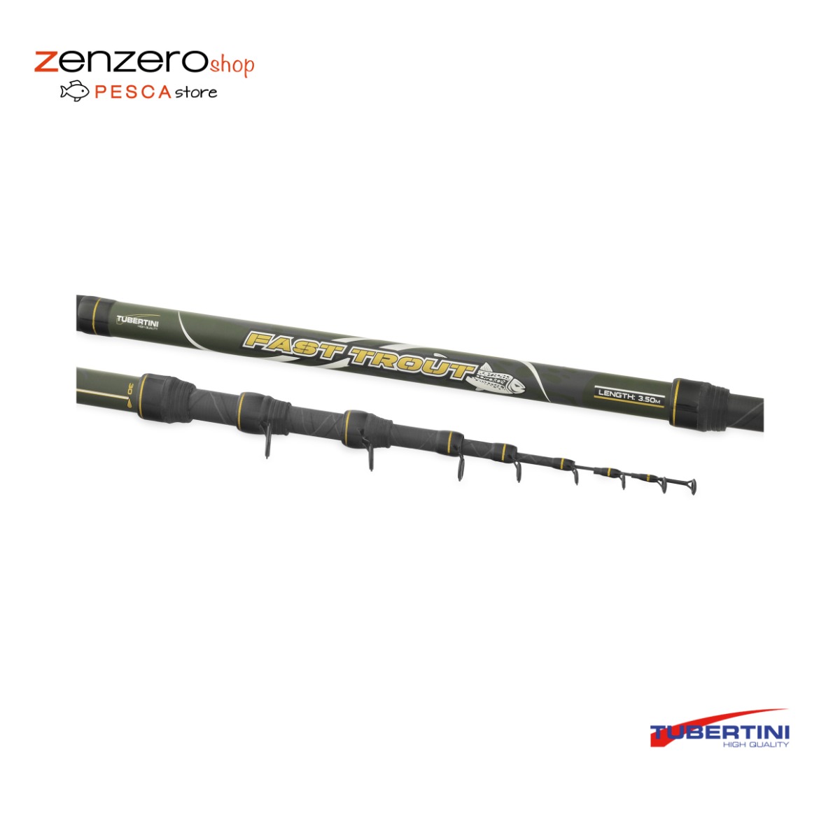  Tubertini Canna per pesca alla trota torrente, Fast Trout 3.50 mt, 4 mt, 5 mt