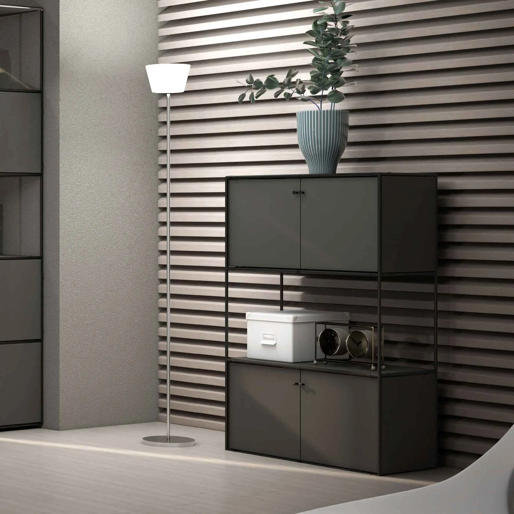 Libreria bassa da ufficio colore Grigio laccato